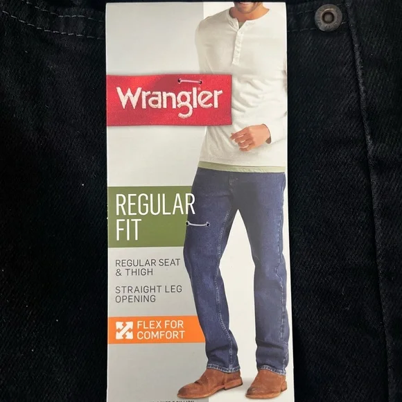 Men’s Wrangler Jeans/Regular Fit/Dark Blue Black/ 34x32 - Picture 2 of 7